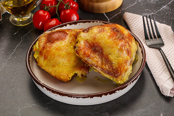 Roasted chicken thigh with spices