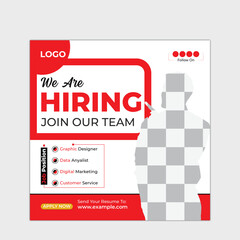 We are hiring job vacancy social media banner and square web banner design.