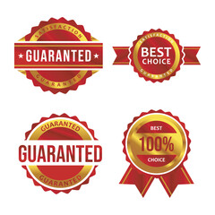 Premium quality, guarantee certificate, best choice and best price, 3d stamps, gold badges and labels, silver and shiny premium badges, vector design template