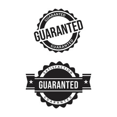 Guaranteed vector template of emblem, badge and label, black and white stamp