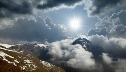 time clouds over the mountains