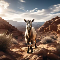 Fotobehang donkey in desert © Mujahid