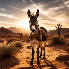 Muurstickers donkey on the beach © Mujahid