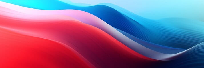 Colorful blue, red, white wave background with a black backdrop; suitable for graphic design projects, banner backgrounds, or vibrant website backdrops aspect ratio 3:1