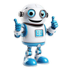 Naklejka premium friendly robot giving thumbs up