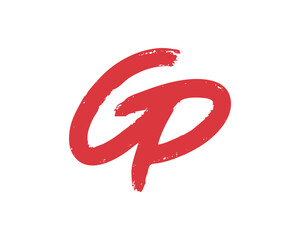 Fototapeta premium GP logo letter with brush style