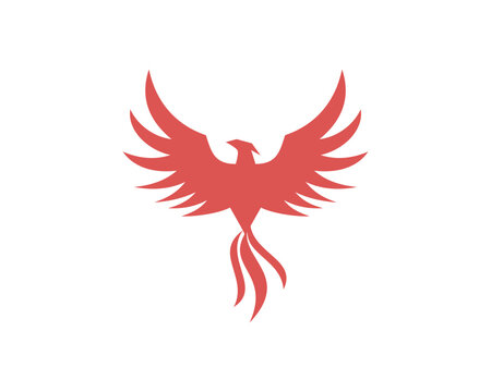logo red phoenix  flying 