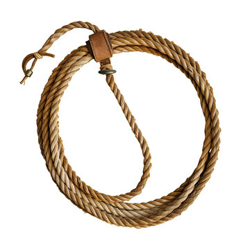 Cowboy lasso, transparent background, isolated image, generative AI