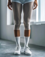 Ready for Fitness: Sporty Leggings and Athletic Shoes. Generative ai