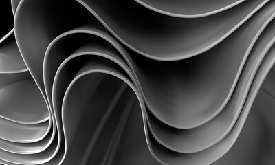 Dark Silver fabric. Wavy soft folds. Shiny fabric surface. Luxury emerald gray background with space for design. Web banner. silver background with soft forms.