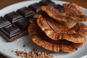 Chocolate with functional reishi mushrooms