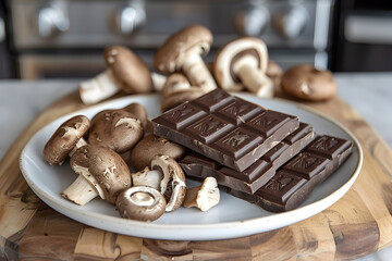 Chocolate with functional shiitake mushrooms