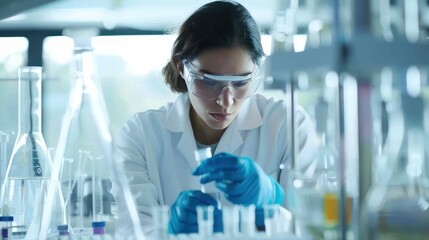 A medical researcher working in a laboratory. 