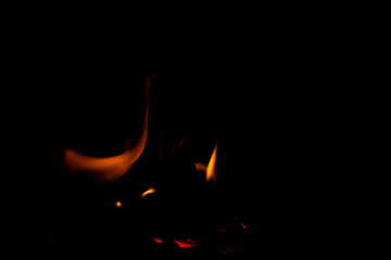 Fire on black background.