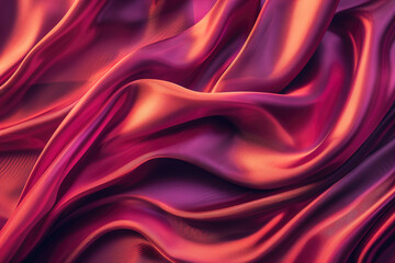 Obraz premium Elegant red silk fabric with waves for luxury background or texture