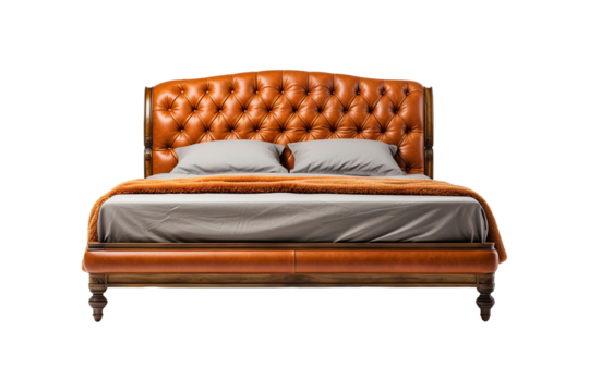Antique Bed on transparent background.
