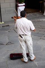 Músico tocando el violín en la calle. - 771432425
