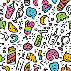 seamless pattern doodles party