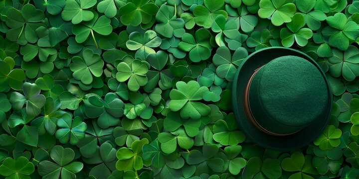 Green cap on green leaf  st Patrick's day