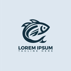 A sleek fish modern logo featuring a stylized fish, perfect for businesses in the aquatic or seafood industry