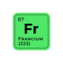 Francium, chemical element of the periodic table graphic design