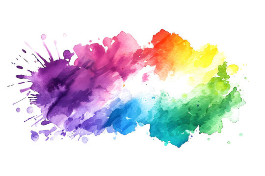 Rainbow watercolor gradient blend effect on white background.