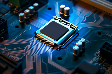 Central processing unit CPU computer server motherboard socket computer components isolated on background