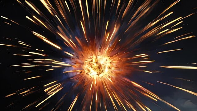 Big bang burst explosion in outer space 