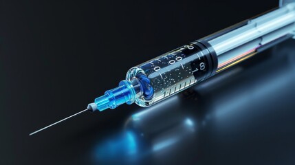 Pre-filled syringe. 3D rendering illustration.