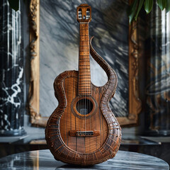 A guitar that weaves stories instead of songs - obrazy, fototapety, plakaty