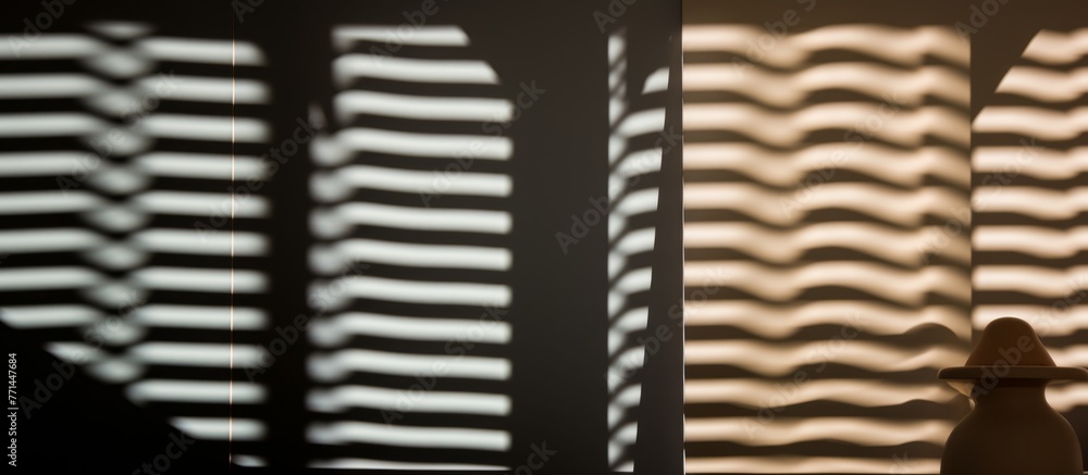 Aufkleber a person is standing in front of a wall with a striped pattern on it, made of rectangles in varying 