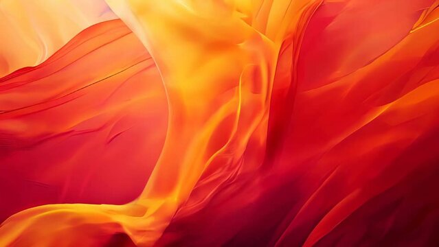 abstract orange background with smooth wavy silk or satin texture