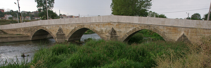 Kanuni Bridge, located in Edirne, Turkey, was built in the 16th century.