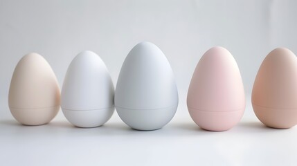 Elegant Pastel Easter Eggs in Minimalist Studio Design with Clean Lines and Soft Shadows