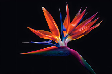 a tropical bird of paradise in full bloom