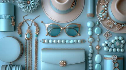  fashionable accessories all in blue tones