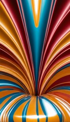 3d fluid twisted abstract metallic shape or melted chrome liquid metal shape.