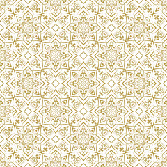 luxury golden embroidery floral thai decorative fabric textile and wedding invitation card swirl seamless pattern 