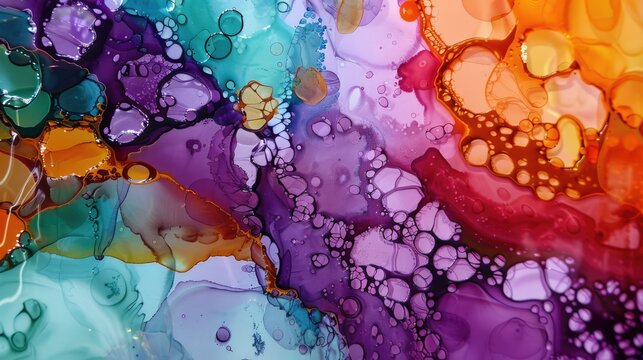 Vivid abstract background made in modern alcohol ink technique