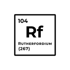 Rutherfordium, chemical element of the periodic table graphic design