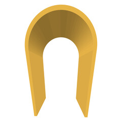 Realistic arch golden 3d arch frame shiny doorway.