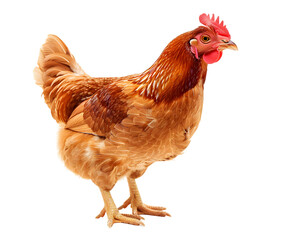 A chicken isolated on white transparent background, PNG File. Perfect for clipart