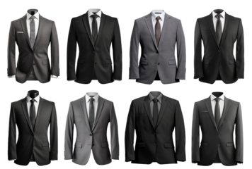 Set of stylish business suits cut out