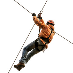 Obraz premium Zipline, transparent background, isolated image, generative AI