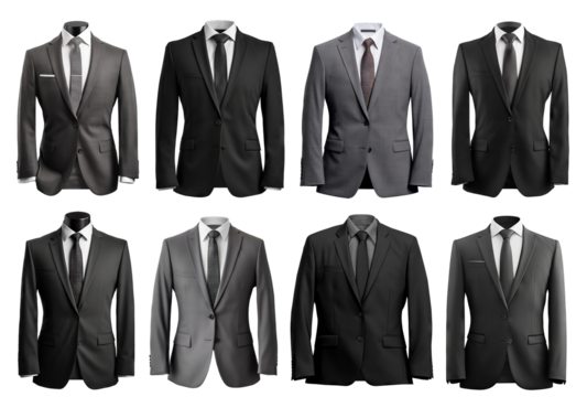 Set of stylish business suits cut out