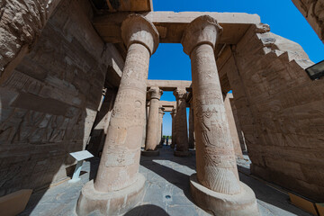 Kom Ombo, Temple of Horus Sobek, wide angle lens, temples of ancient Egypt