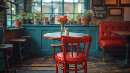 Fototapeta na wymiar interior inside bar table and chair