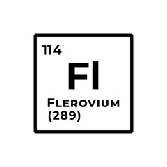 Flerovium, chemical element of the periodic table graphic design