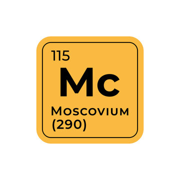 Moscovium, chemical element of the periodic table graphic design