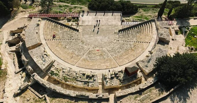 Kourion Amphitheatre. An Impressive Greco-Roman Theatre by the Mediterranean Sea in Limassol, Cyprus.